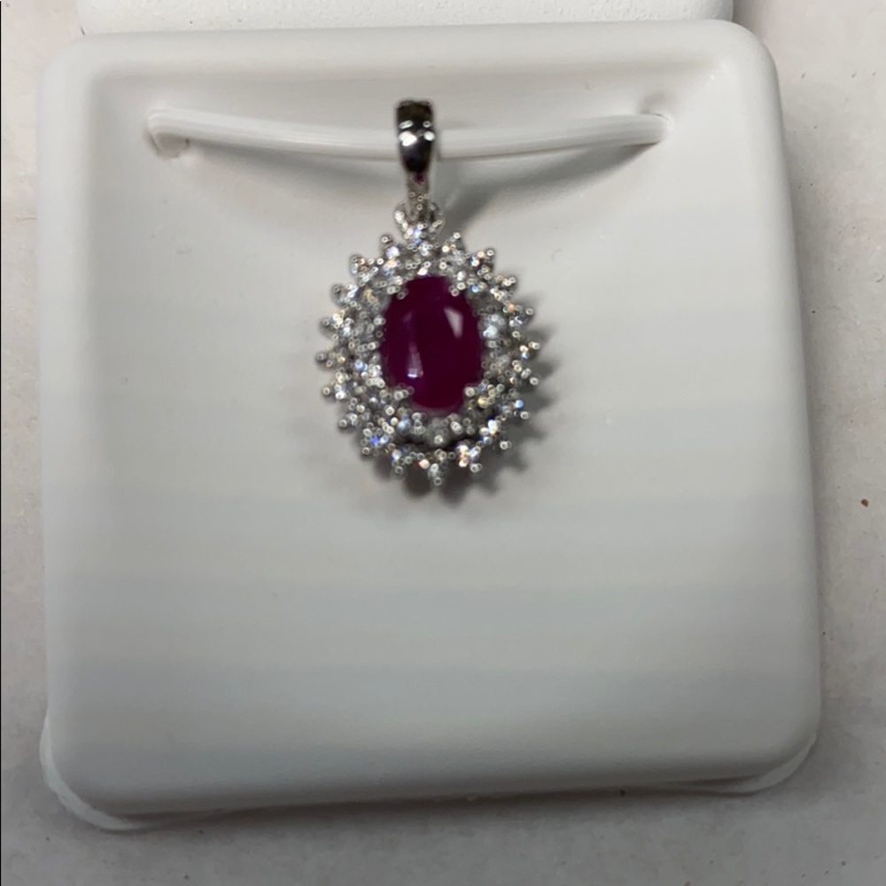 New 14k Solid Gold Diamonds Ruby Set - image 3